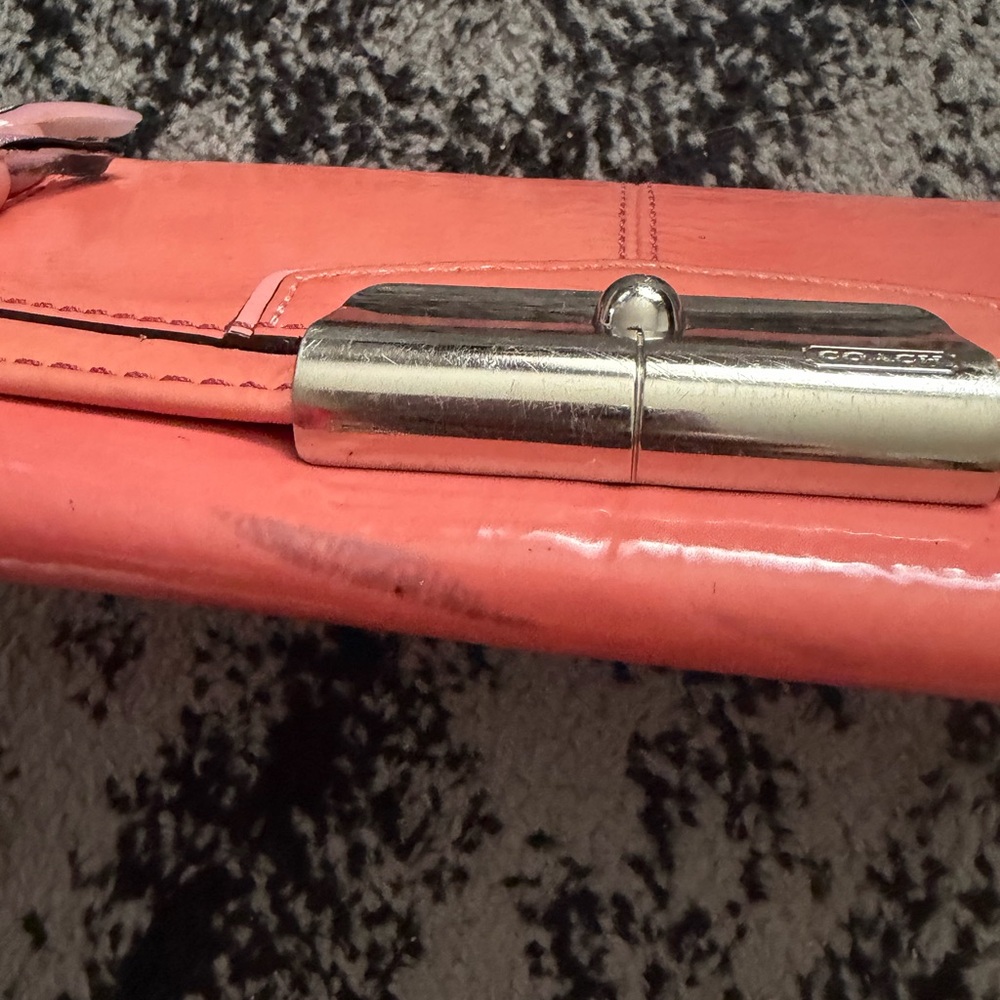 Coach Coral Patent Leather Wallet - Picture 6 of 12
